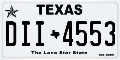 TX license plate DII4553