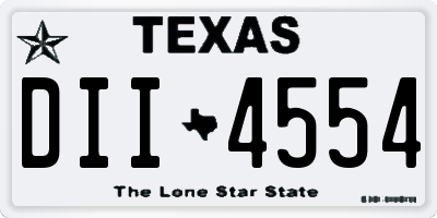TX license plate DII4554