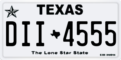 TX license plate DII4555