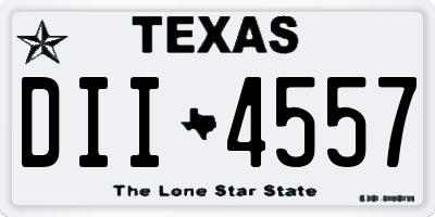 TX license plate DII4557