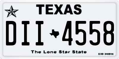 TX license plate DII4558