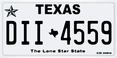 TX license plate DII4559