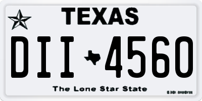 TX license plate DII4560