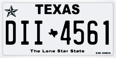 TX license plate DII4561