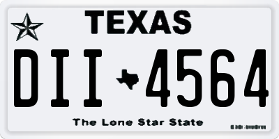 TX license plate DII4564