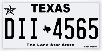 TX license plate DII4565
