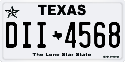TX license plate DII4568