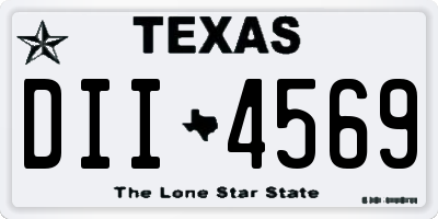 TX license plate DII4569