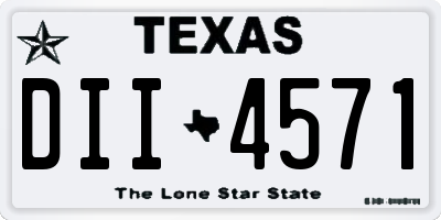 TX license plate DII4571