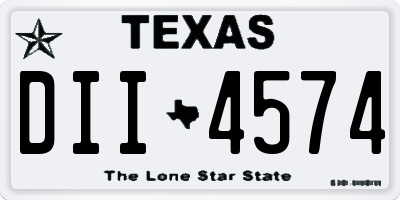 TX license plate DII4574