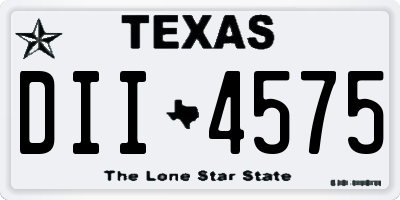 TX license plate DII4575