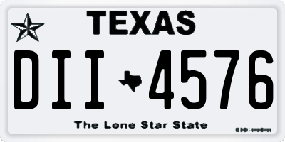 TX license plate DII4576