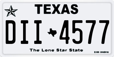 TX license plate DII4577