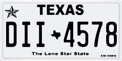 TX license plate DII4578