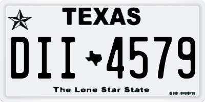 TX license plate DII4579