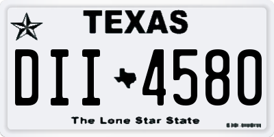 TX license plate DII4580