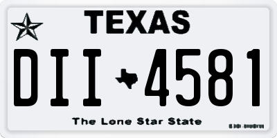 TX license plate DII4581