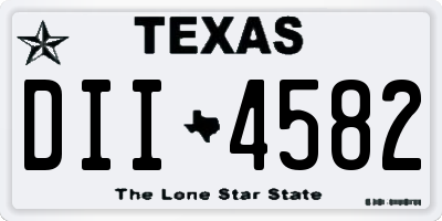 TX license plate DII4582