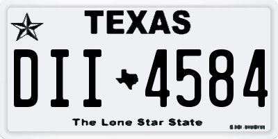 TX license plate DII4584