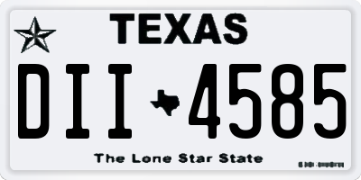 TX license plate DII4585