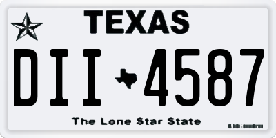 TX license plate DII4587