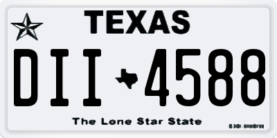 TX license plate DII4588