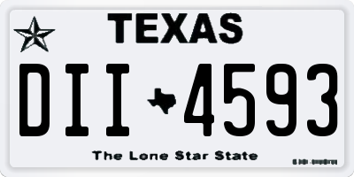 TX license plate DII4593