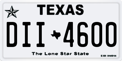 TX license plate DII4600