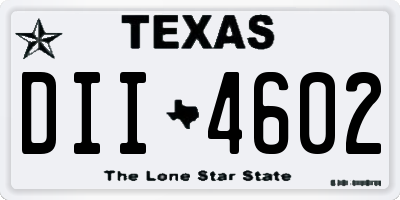 TX license plate DII4602