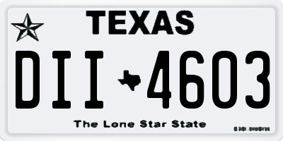 TX license plate DII4603