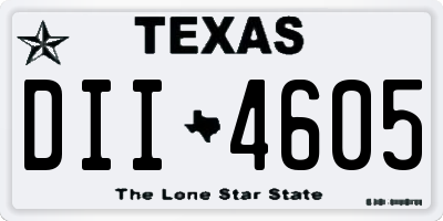 TX license plate DII4605