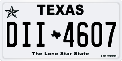 TX license plate DII4607