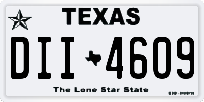 TX license plate DII4609