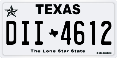 TX license plate DII4612