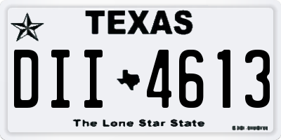 TX license plate DII4613