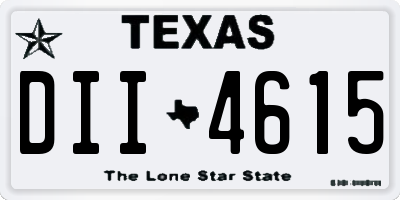 TX license plate DII4615