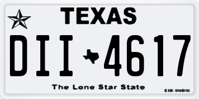 TX license plate DII4617
