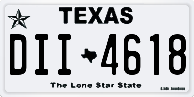 TX license plate DII4618