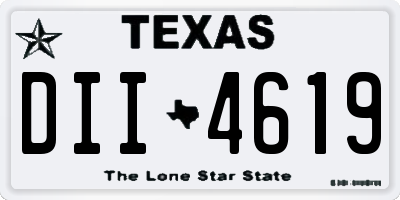 TX license plate DII4619