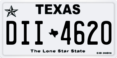TX license plate DII4620