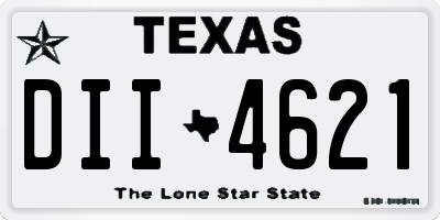 TX license plate DII4621