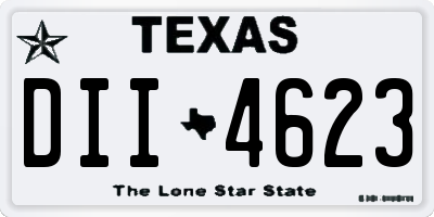 TX license plate DII4623