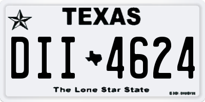 TX license plate DII4624