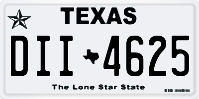 TX license plate DII4625
