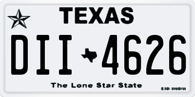 TX license plate DII4626