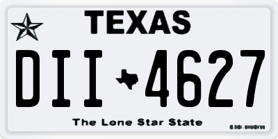 TX license plate DII4627