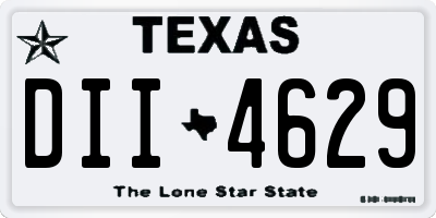 TX license plate DII4629