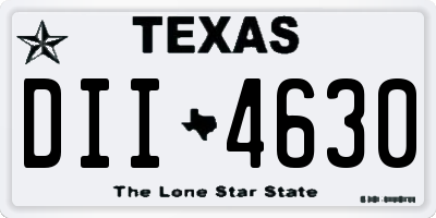 TX license plate DII4630