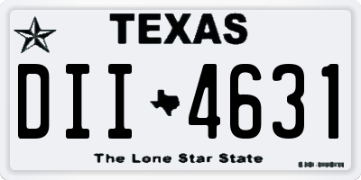 TX license plate DII4631