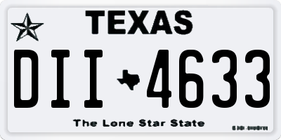 TX license plate DII4633